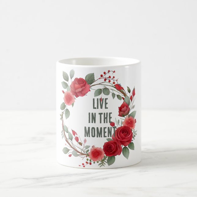 Caneca De Café Rosa vermelha Wreath (Centro)