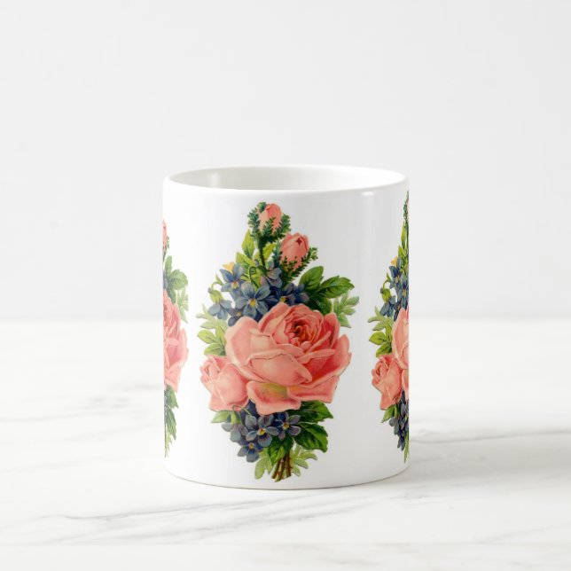 Caneca De Café Rosa Vintage (Centro)