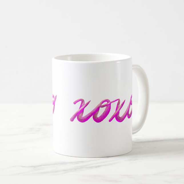 Caneca De Café rosa xoxo (Frente Esquerda)