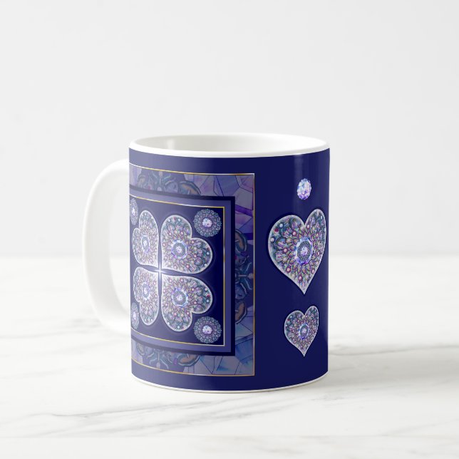 Caneca De Café Rosace Azul (Frente Esquerda)
