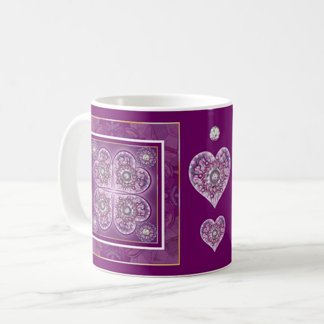 Caneca De Café Rosace vermelho cardinal (Frente Esquerda)