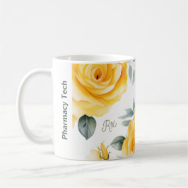 Caneca De Café Rosas Amarelas de Mug de Farmácia Personalizadas