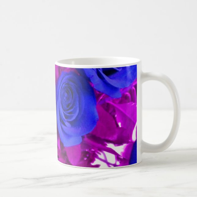 Caneca De Café Rosas azuis 2 Mug (Direita)