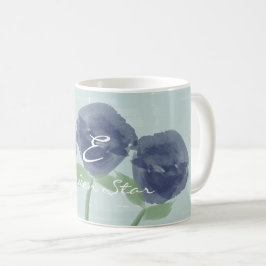 Caneca De Café Rosas Azuis bonito, Garden Star, Mug Monograma
