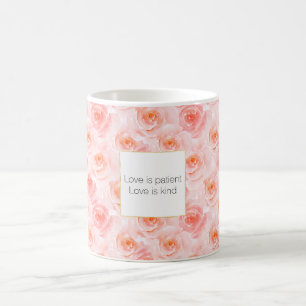 Caneca De Café Rosas bonito de Cor de Água Rosa