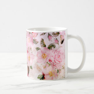 Caneca De Café Rosas Bonito de Cor de Água Rosa Cor de Lâmpada 