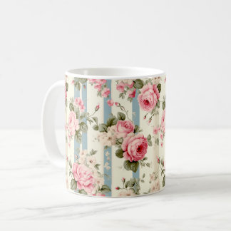 Caneca De Café Rosas Chique Vintage