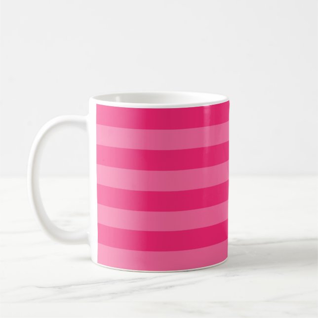 Caneca De Café Rosas claro e tiras rosadas a quente (Esquerda)
