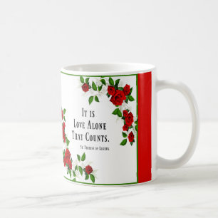 Caneca De Café Rosas das citações do St. Therese vermelhos