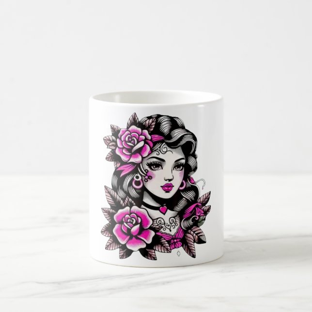 Caneca de Café Rosas das Mulheres (Centro)