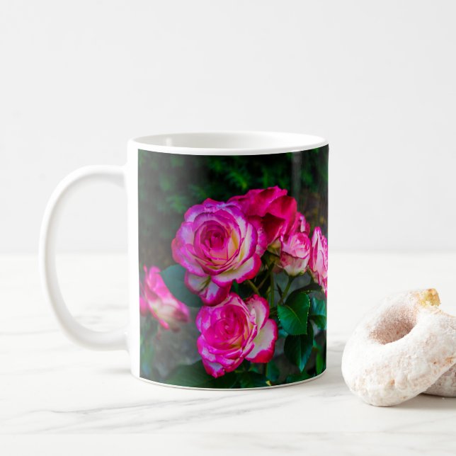 Caneca De Café Rosas de beleza (Com Donut)