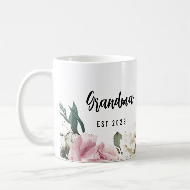 Caneca De Café Rosas de Jardim de Presente da Avó Personalizada (Esquerda)