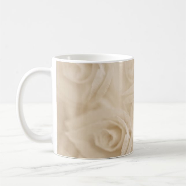 Caneca De Café Rosas de papel Sépia (Esquerda)