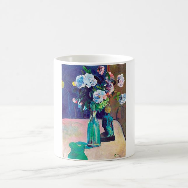 Caneca De Café Rosas e Estátua, Gauguin (Centro)