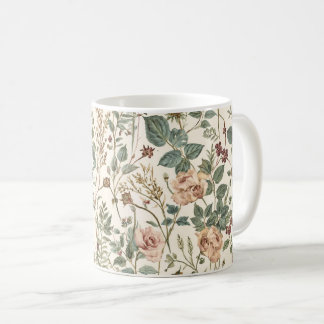 Caneca De Café Rosas e Flores Silvestres de Jardim de Cottage Vin