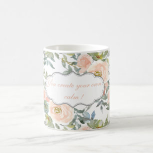 Caneca De Café Rosas Elegantes Chic,Mensagem Motivacional