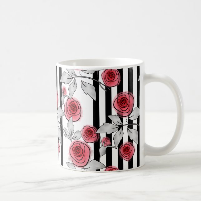 Caneca De Café Rosas em aquarela (Direita)