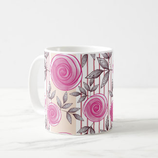 Caneca De Café Rosas em aquarela