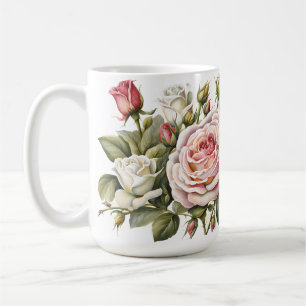 Caneca De Café Rosas - Flor de Pastel clássico