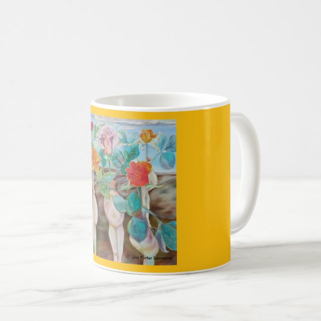 Caneca De Café Rosas Grávidas Felizes (Frente Esquerda)