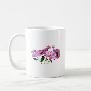 Caneca De Café Rosas Miniatura Rosa