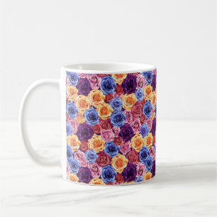 Caneca De Café Rosas Modernos de Na moda Coloridos Elegantes