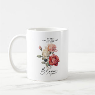 Caneca De Café Rosas Perder Suas Petals Monograma Personalizado R