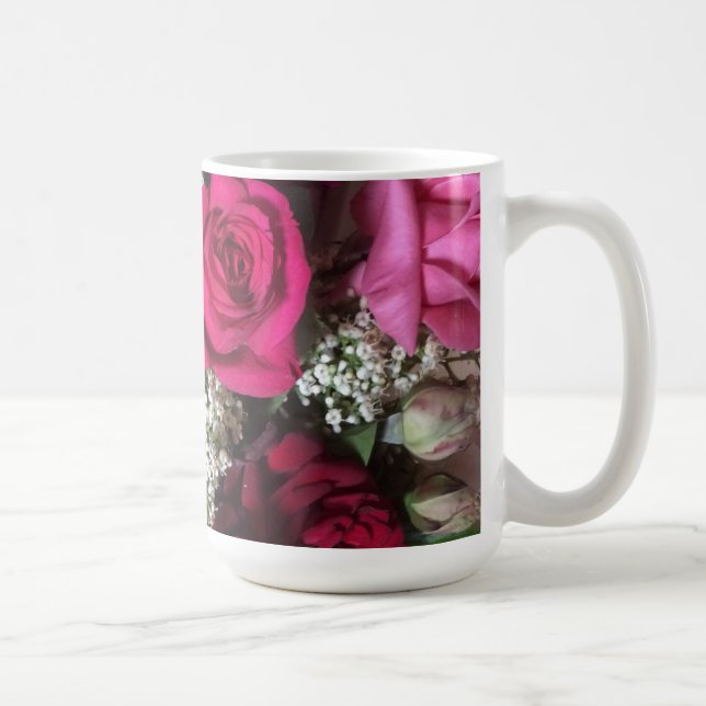 Caneca De Café Rosas Românticas (Direita)