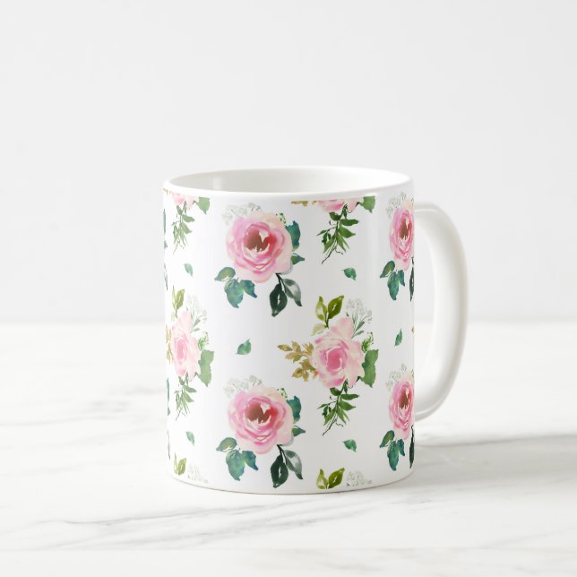 Caneca De Café Rosas rosa-bonitas (Frente Esquerda)