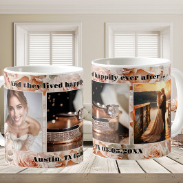 Caneca De Café Rosas Rosa Românticas, Fotografia de Casamento