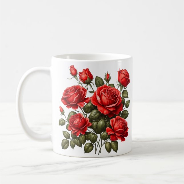 Caneca De Café Rosas vermelhas (Esquerda)