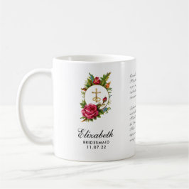 Caneca De Café Rosas vermelhas Católicas Crucifix Prayer Bridesma