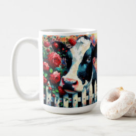 Caneca De Café Rosas vermelhas de vedação de galinha Holstein