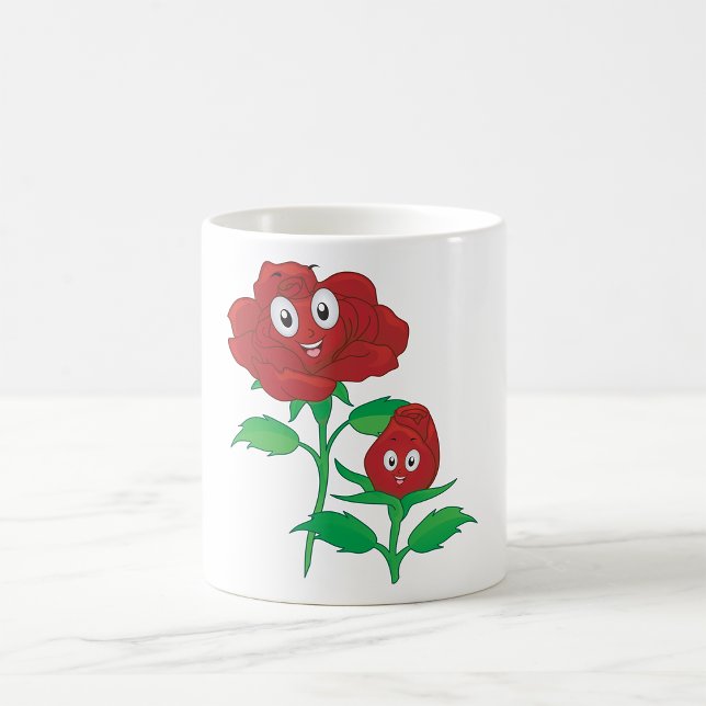 Caneca De Café Rosas vermelhas felizes (Criador carregado)