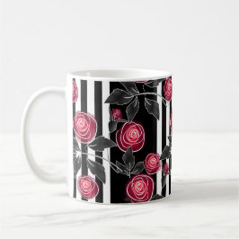 Caneca De Café Rosas vermelhas, flores abstrato, flores, patas fl