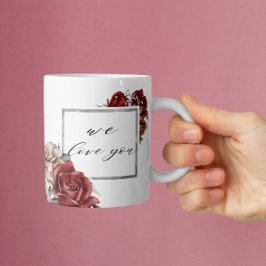 Caneca De Café Rosas vermelhas Russas Elegantes Dia de as mães Fe