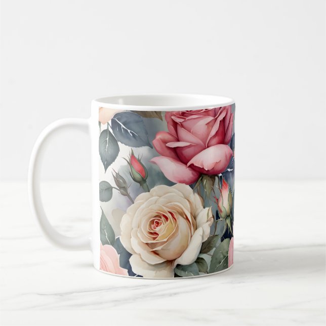 Caneca De Café Rosas vintage (Esquerda)