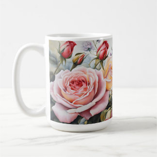 Caneca De Café Rose Bouquet - Flor Clássico de Pastel