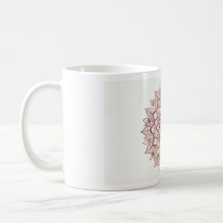 Caneca De Café Rose Gold Mandala Mug | Bohemian Floral Pattern | 