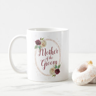 Caneca De Café Rose Gold Oval Mãe do Noivo Mistletoe Manor