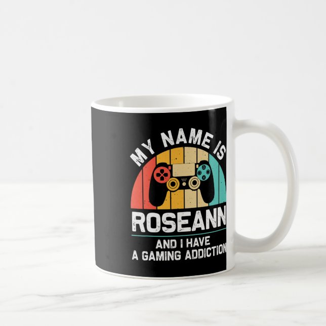 Caneca De Café Roseann Gift Name Personalized Funny Gaming Geek B (Direita)