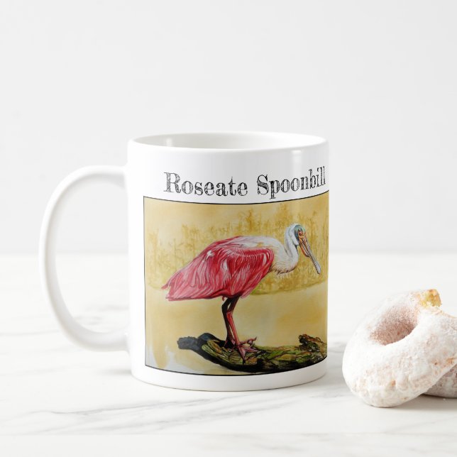 Caneca De Café Roseate Spoonbill (Platalea ajaja) (Com Donut)