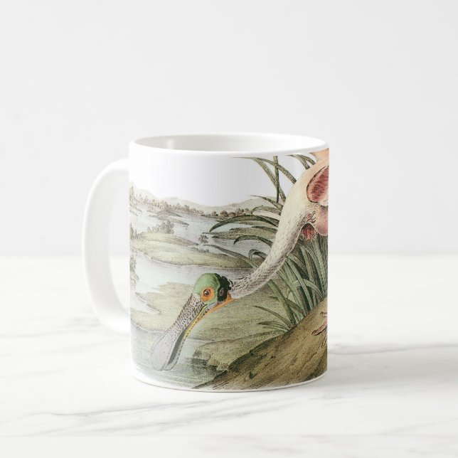 Caneca De Café Roseate Spoonbill por Audubon (Frente Esquerda)