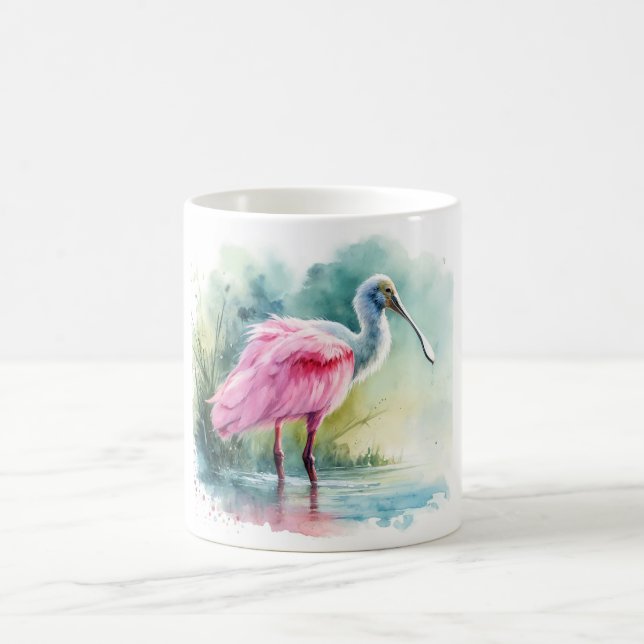 Caneca De Café Roseate Spoonbill Watercolor REF97 - Watercolor (Centro)