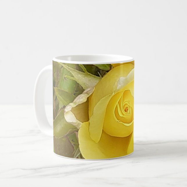 Caneca De Café Rosebud Mug Amarelo (Frente Esquerda)