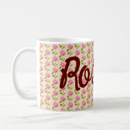 Caneca De Café Rosen Muster rosa pink