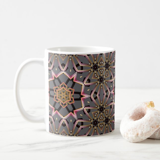 Caneca De Café Roseta Dourada (Com Donut)