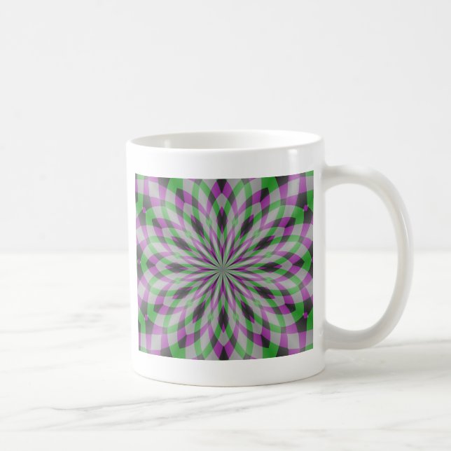 Caneca De Café Rosetas de Natal em Roxo, Verde e Negro (Direita)
