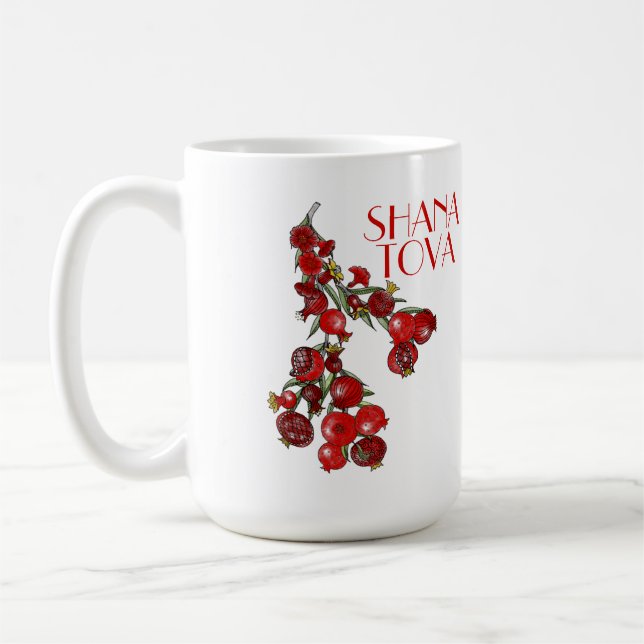 Caneca De Café Rosh Hashana Pomegranates Latte Mug (Esquerda)