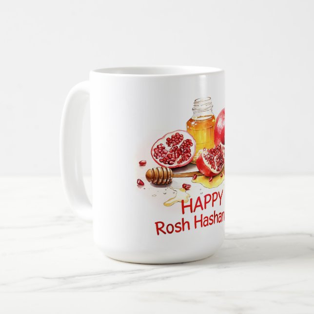 Caneca De Café Rosh Hashanah (Frente Esquerda)